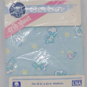 Vintage Gerber Crib Sheet Pastel Bunny
